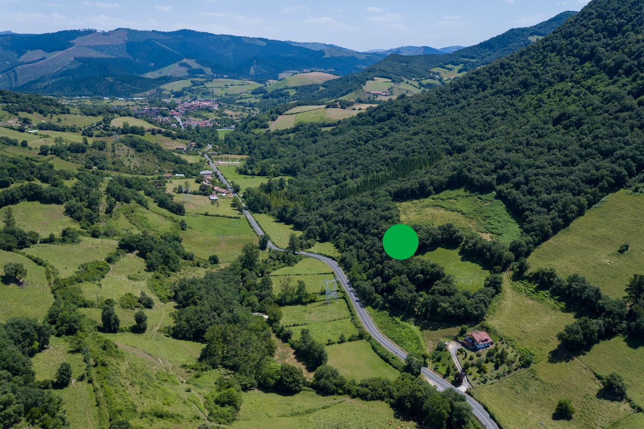 Haranaren erliebea eta ingurune naturala, landa-bide batek zeharkatuta.